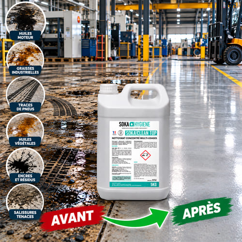 nettoyage sol trés sale - dégraissant industriel
